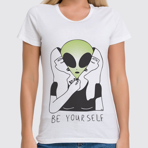 Заказать женскую футболку в Москве. Футболка классическая Be Your Self / Будь собой от OEX design - готовые дизайны и нанесение принтов.