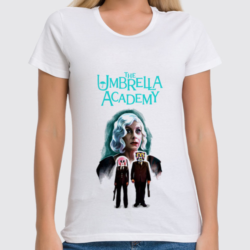 Заказать женскую футболку в Москве. Футболка классическая The Umbrella Academy от T-shirt print  - готовые дизайны и нанесение принтов.