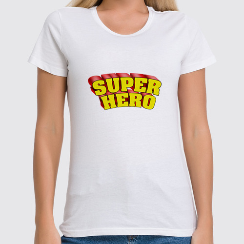 Заказать женскую футболку в Москве. Футболка классическая Super hero от THE_NISE  - готовые дизайны и нанесение принтов.