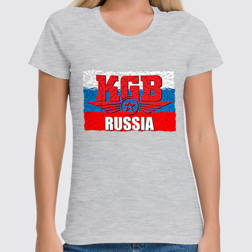Заказать женскую футболку в Москве. Футболка классическая KGB - Russia от Leichenwagen - готовые дизайны и нанесение принтов.