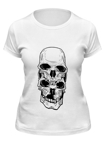 Заказать женскую футболку в Москве. Футболка классическая Skull от zen4@bk.ru - готовые дизайны и нанесение принтов.