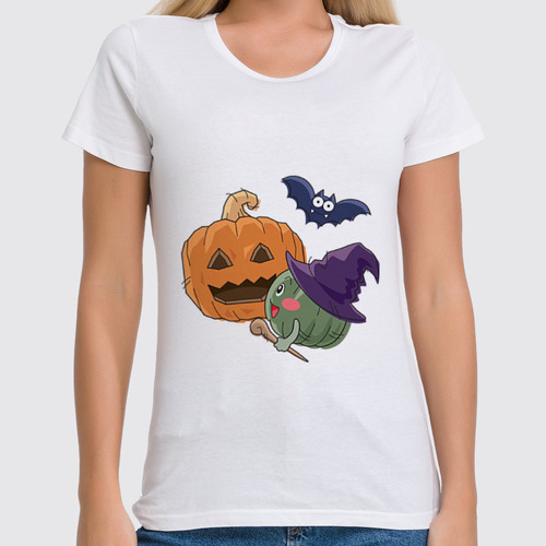 Заказать женскую футболку в Москве. Футболка классическая Halloween от queen  - готовые дизайны и нанесение принтов.