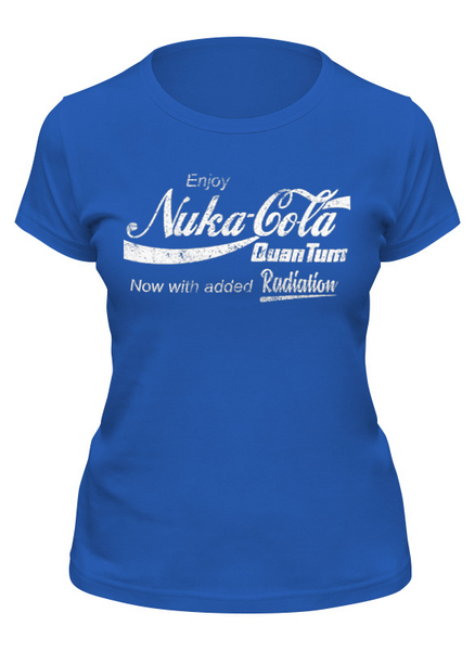 Заказать женскую футболку в Москве. Футболка классическая Nuka-Cola Quantum. Fallout от geekbox - готовые дизайны и нанесение принтов.