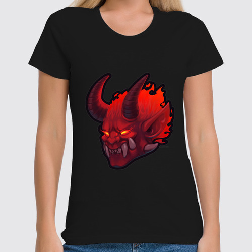 Заказать женскую футболку в Москве. Футболка классическая Demon от rinkusu - готовые дизайны и нанесение принтов.
