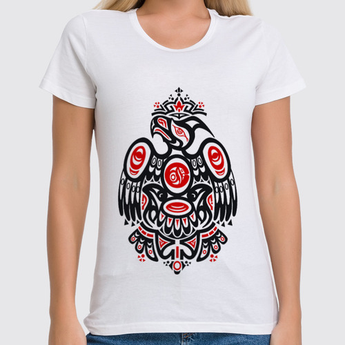 Заказать женскую футболку в Москве. Футболка классическая Полинезийский орел от Алиса Арифулина - готовые дизайны и нанесение принтов.