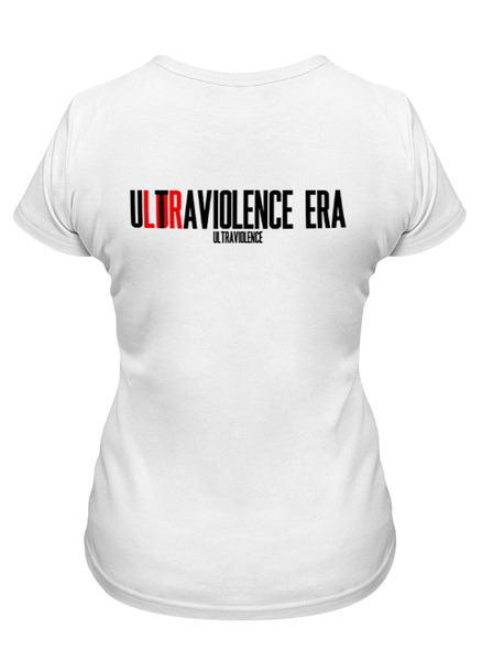 Заказать женскую футболку в Москве. Футболка классическая Lana Del Rey - Ultraviolence Era (Front & Back) от calipsia_v. - готовые дизайны и нанесение принтов.