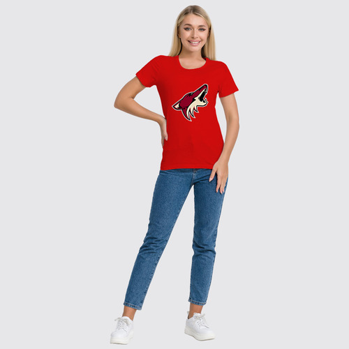 Заказать женскую футболку в Москве. Футболка классическая  Arizona Coyotes от dobryidesign - готовые дизайны и нанесение принтов.