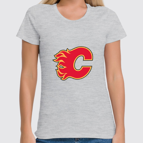 Заказать женскую футболку в Москве. Футболка классическая Calgary Flames / NHL Canada от KinoArt - готовые дизайны и нанесение принтов.
