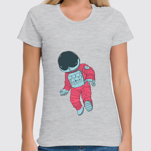 Заказать женскую футболку в Москве. Футболка классическая Космонавт от YellowCloverShop - готовые дизайны и нанесение принтов.