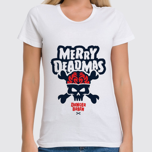 Заказать женскую футболку в Москве. Футболка классическая Merry Deadmas  от iZOMBIE - готовые дизайны и нанесение принтов.