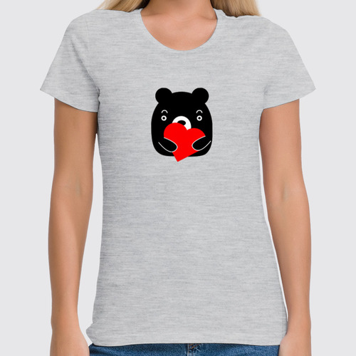 Заказать женскую футболку в Москве. Футболка классическая Влюбленный медвежонок от cooldesign  - готовые дизайны и нанесение принтов.