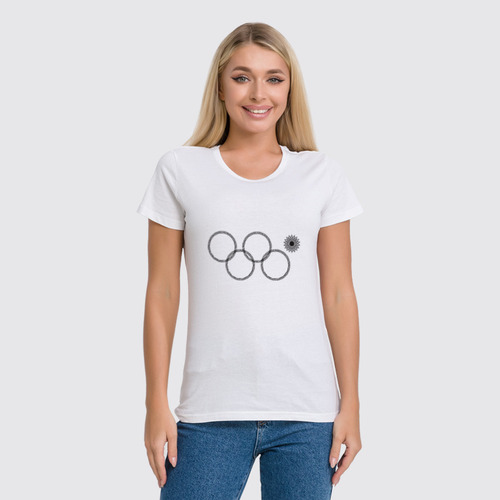 Заказать женскую футболку в Москве. Футболка классическая нераскрывшееся олимпийское кольцо от denis87 - готовые дизайны и нанесение принтов.