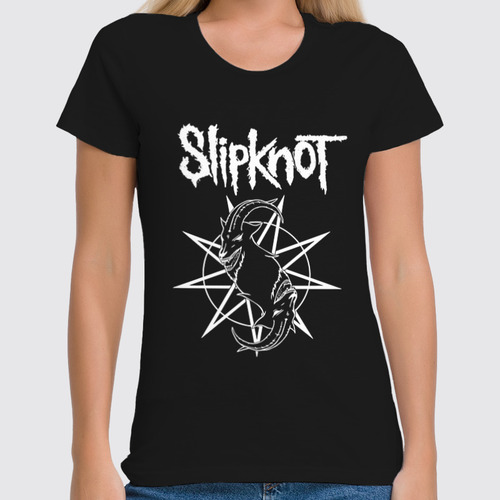 Заказать женскую футболку в Москве. Футболка классическая Slipknot от geekbox - готовые дизайны и нанесение принтов.