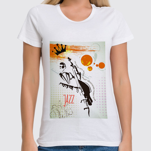 Заказать женскую футболку в Москве. Футболка классическая jazz 2 от Мила Ярусова - готовые дизайны и нанесение принтов.