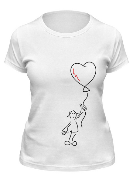 Заказать женскую футболку в Москве. Футболка классическая Девочка и сердце от timmyfairy  - готовые дизайны и нанесение принтов.