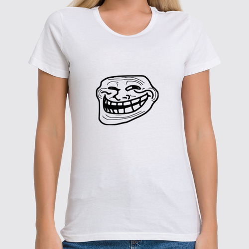 Заказать женскую футболку в Москве. Футболка классическая Mem смех от THE_NISE  - готовые дизайны и нанесение принтов.