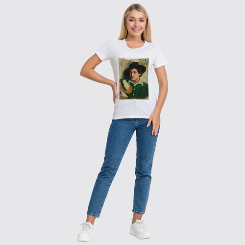 Заказать женскую футболку в Москве. Футболка классическая Портрет Марка Шагала (Юдель Пэн) от trend - готовые дизайны и нанесение принтов.