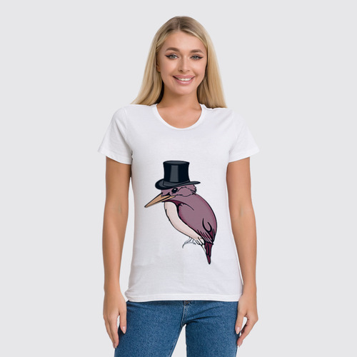 Заказать женскую футболку в Москве. Футболка классическая Hipster bird от frau - готовые дизайны и нанесение принтов.