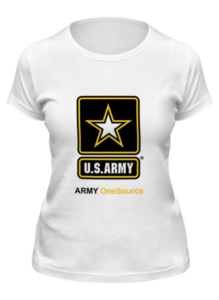 Заказать женскую футболку в Москве. Футболка классическая U.S. ARMY от KinoArt - готовые дизайны и нанесение принтов.