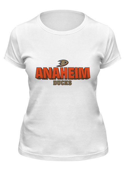 Заказать женскую футболку в Москве. Футболка классическая Anaheim Ducks от kspsshop - готовые дизайны и нанесение принтов.
