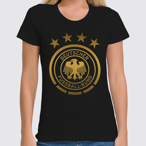 Заказать женскую футболку в Москве. Футболка классическая Сборная Германии от geekbox - готовые дизайны и нанесение принтов.