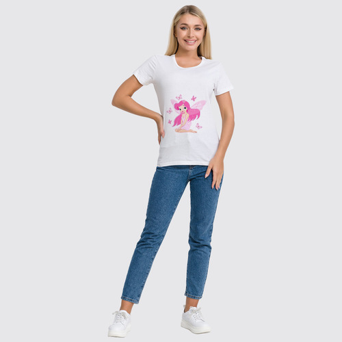 Заказать женскую футболку в Москве. Футболка классическая Розовая фея 3 от Виктор Гришин - готовые дизайны и нанесение принтов.