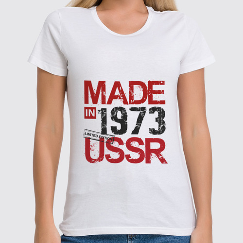 Заказать женскую футболку в Москве. Футболка классическая 1973 год рождения от Djimas Leonki - готовые дизайны и нанесение принтов.