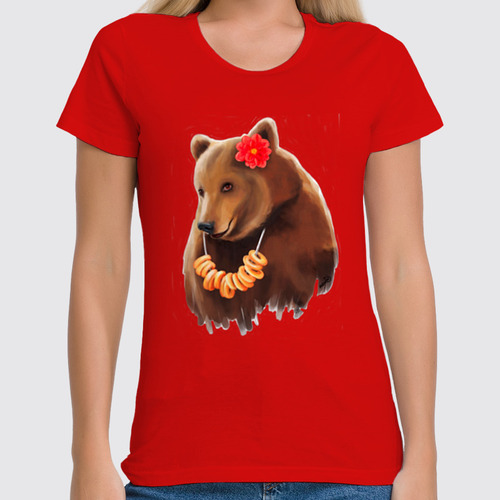 Заказать женскую футболку в Москве. Футболка классическая Медведица от T-shirt print  - готовые дизайны и нанесение принтов.