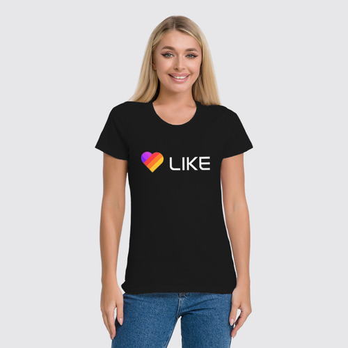 Заказать женскую футболку в Москве. Футболка классическая Like  от DESIGNER   - готовые дизайны и нанесение принтов.