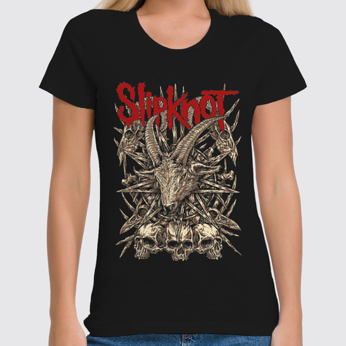 Заказать женскую футболку в Москве. Футболка классическая Slipknot от geekbox - готовые дизайны и нанесение принтов.