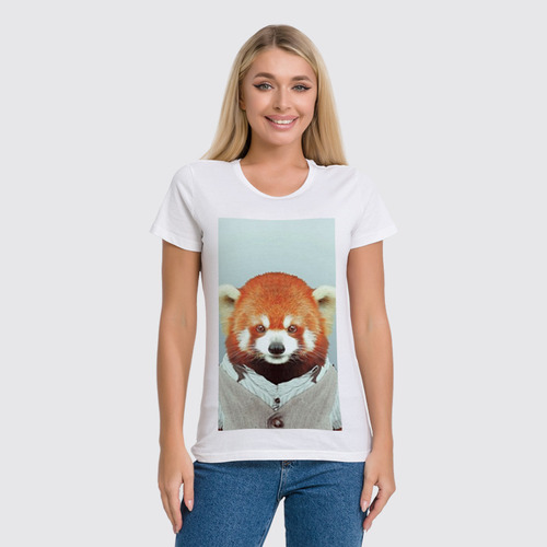 Заказать женскую футболку в Москве. Футболка классическая Деловая панда от anna_bell - готовые дизайны и нанесение принтов.