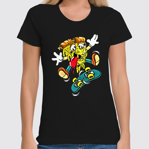 Заказать женскую футболку в Москве. Футболка классическая Пицца  от Print design  - готовые дизайны и нанесение принтов.