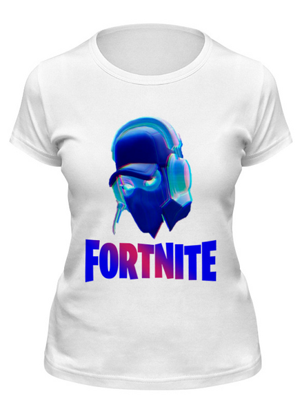 Заказать женскую футболку в Москве. Футболка классическая Fortnite от  PRO_DESIGN - готовые дизайны и нанесение принтов.