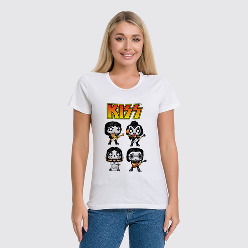 Заказать женскую футболку в Москве. Футболка классическая Группа КИСС(Kiss)  от T-shirt print  - готовые дизайны и нанесение принтов.