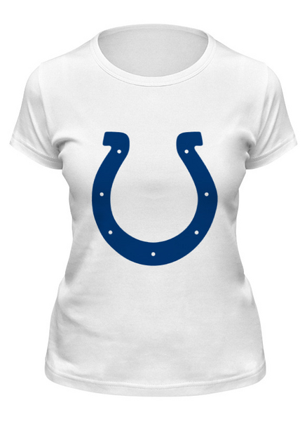 Заказать женскую футболку в Москве. Футболка классическая Indianapolis Colts от dobryidesign - готовые дизайны и нанесение принтов.