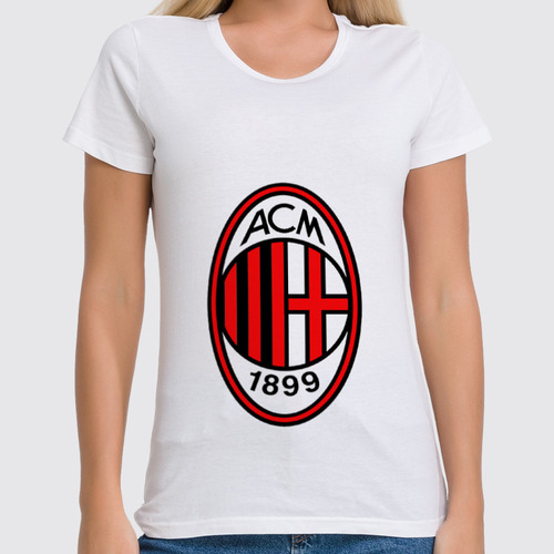 Заказать женскую футболку в Москве. Футболка классическая AC Milan от YellowCloverShop - готовые дизайны и нанесение принтов.