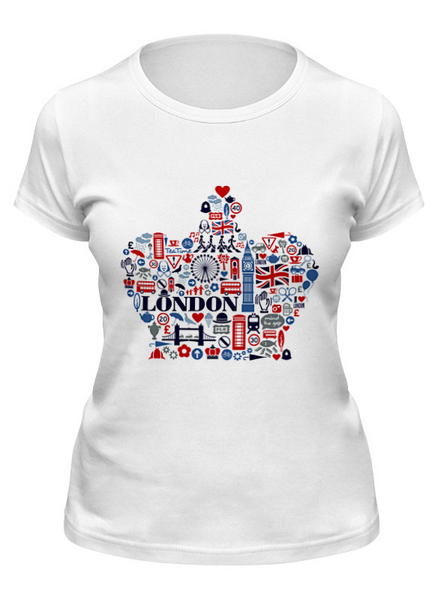 Заказать женскую футболку в Москве. Футболка классическая LONDON от CoolDesign - готовые дизайны и нанесение принтов.