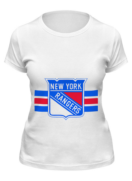 Заказать женскую футболку в Москве. Футболка классическая Нью-Йорк Рейнджерс  от kspsshop - готовые дизайны и нанесение принтов.