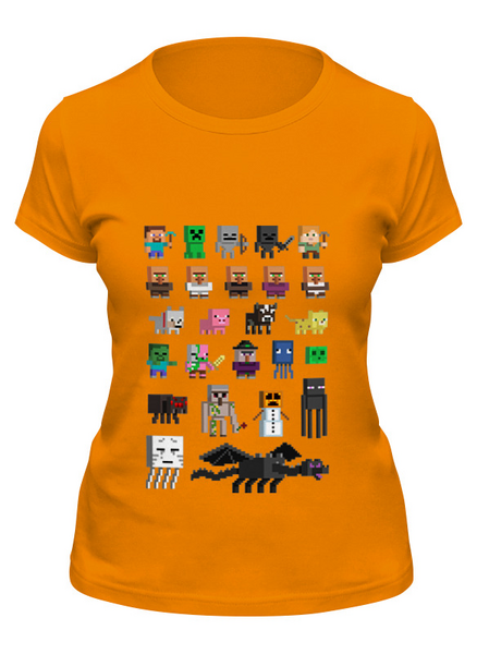 Заказать женскую футболку в Москве. Футболка классическая Мобы Minecraft от AJIUK - готовые дизайны и нанесение принтов.