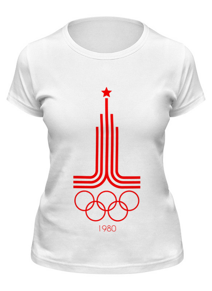 Заказать женскую футболку в Москве. Футболка классическая Олимпиада 80 от Savara - готовые дизайны и нанесение принтов.