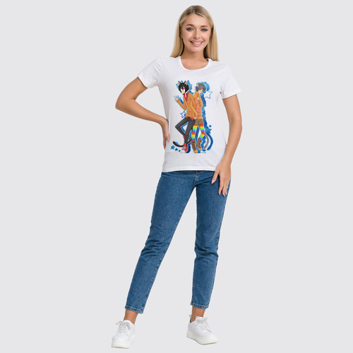 Заказать женскую футболку в Москве. Футболка классическая Nyan Cat & Tac Nayn T-shirt от fumi - готовые дизайны и нанесение принтов.