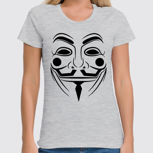Заказать женскую футболку в Москве. Футболка классическая Anonymous Mask от balden - готовые дизайны и нанесение принтов.