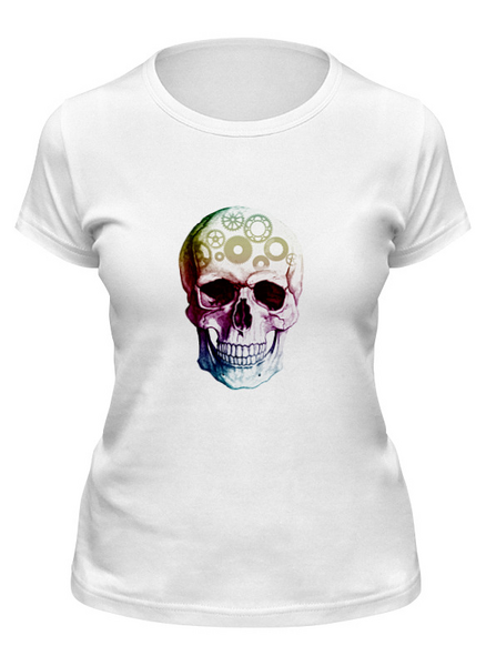 Заказать женскую футболку в Москве. Футболка классическая черепушка от THE_NISE  - готовые дизайны и нанесение принтов.