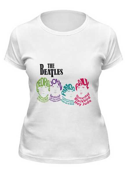 Заказать женскую футболку в Москве. Футболка классическая The Beatles от Fedor - готовые дизайны и нанесение принтов.