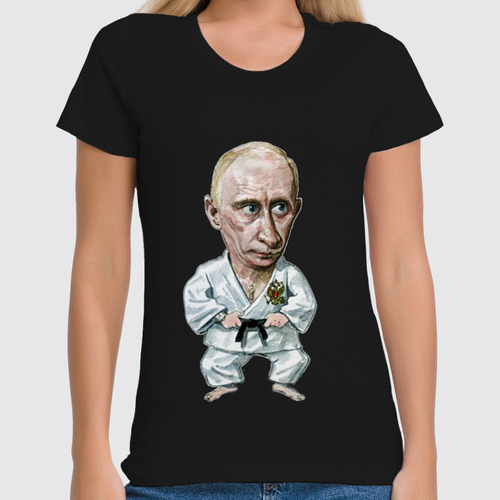 Заказать женскую футболку в Москве. Футболка классическая Путин от dizer - готовые дизайны и нанесение принтов.