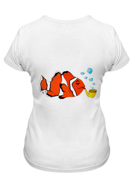 Заказать женскую футболку в Москве. Футболка классическая Рыба клоун от galkagalka - готовые дизайны и нанесение принтов.