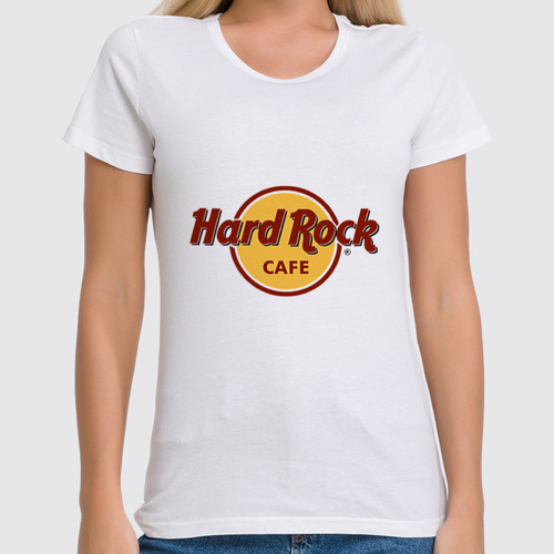 Заказать женскую футболку в Москве. Футболка классическая Hard Rock от gent777 - готовые дизайны и нанесение принтов.