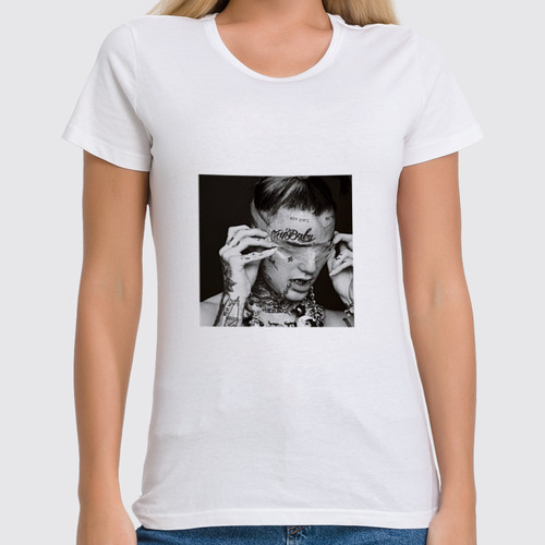 Заказать женскую футболку в Москве. Футболка классическая Lil Peep от Polilog - готовые дизайны и нанесение принтов.