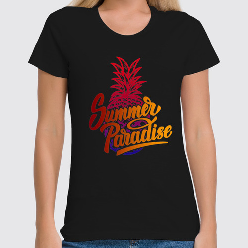 Заказать женскую футболку в Москве. Футболка классическая Summer Paradise от balden - готовые дизайны и нанесение принтов.