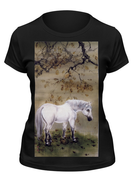 Заказать женскую футболку в Москве. Футболка классическая Белая лошадь (Гао Цифэн) от trend - готовые дизайны и нанесение принтов.
